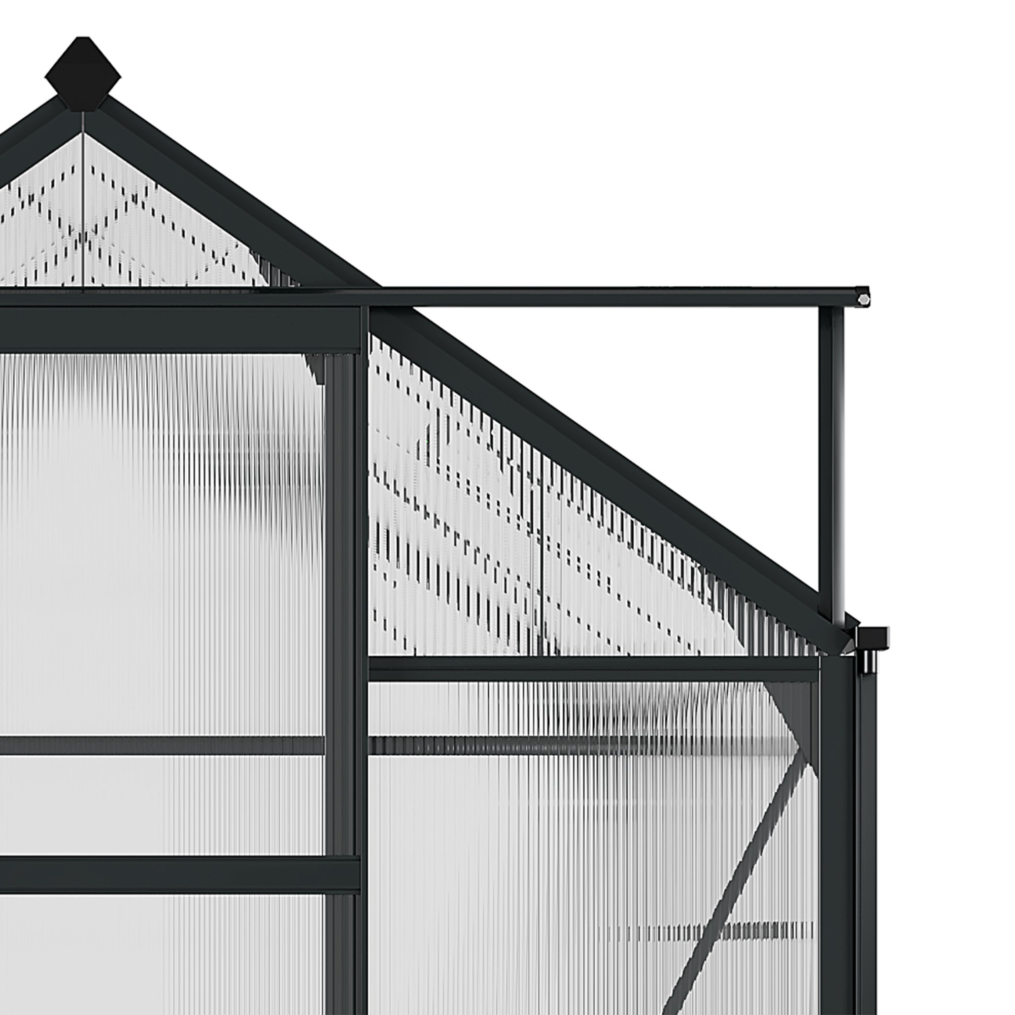 Outsunny BloomGreen 6' x 8' Greenhouse with Rain Gutter and Roof Vent Gray - 845-059GY