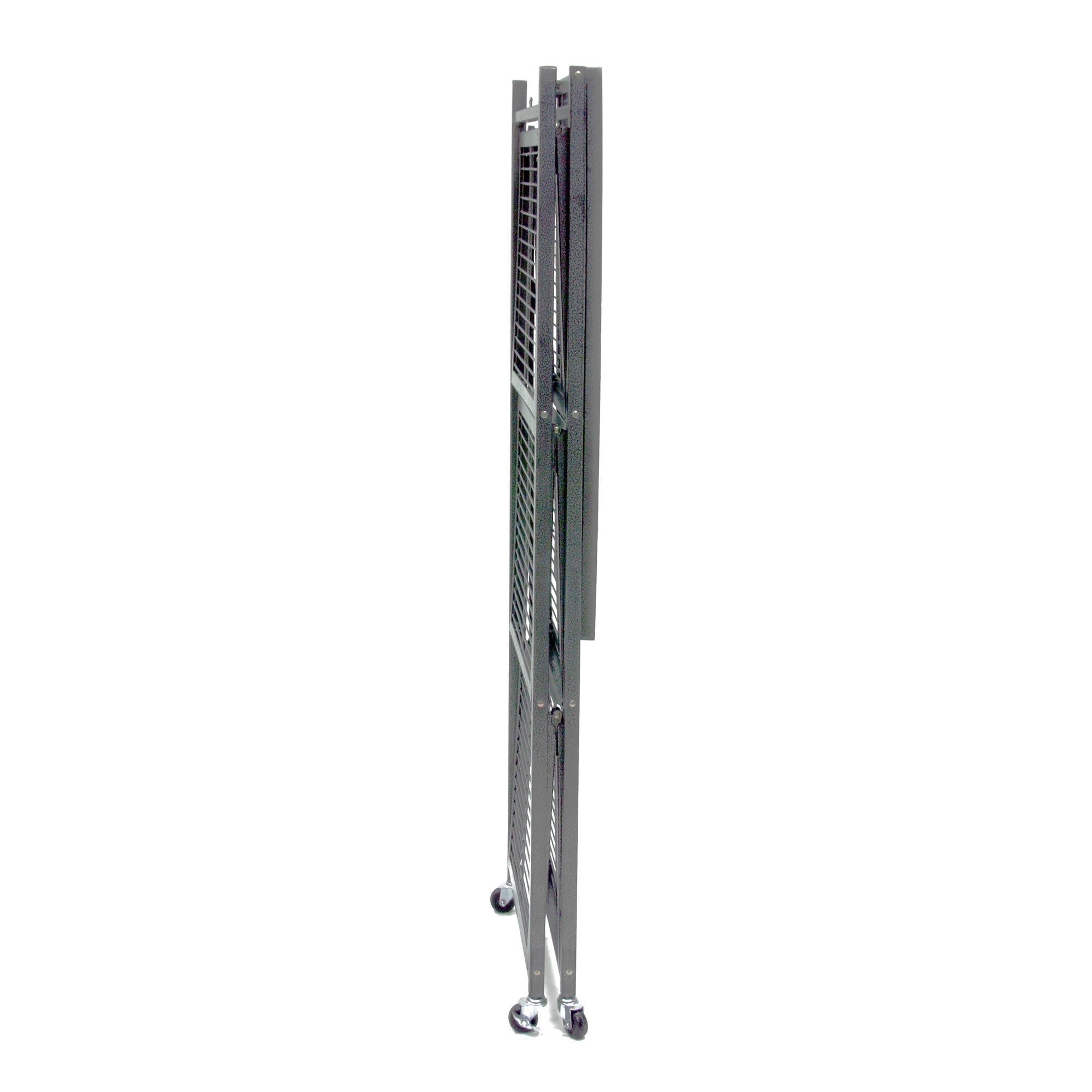 Origami 4 Tier Multipurpose Folding Storage Rack with Wheels, 3 Pack, Gray - 414442