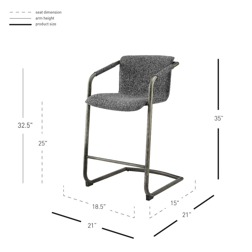 New Pacific Direct Indy Fabric Counter Stool, (Set of 2) 1060030-219 - 1060030-219