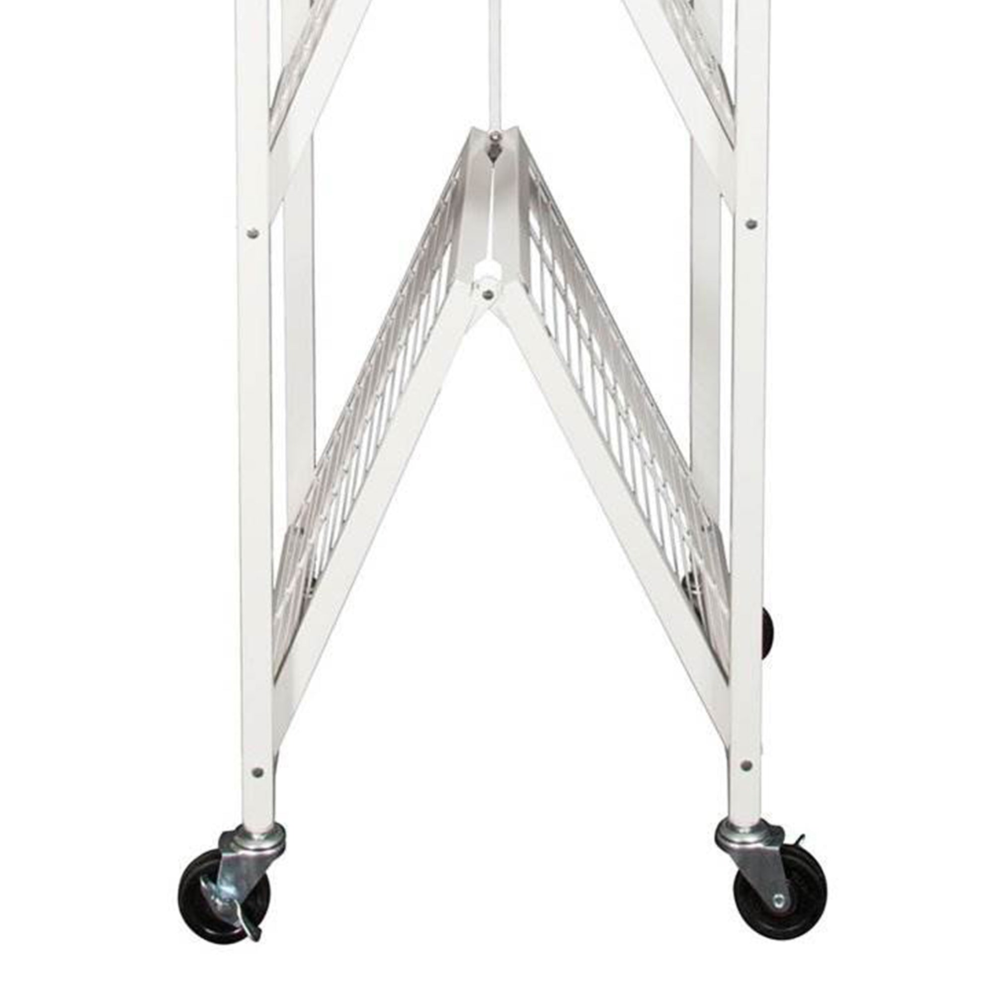 Origami 2 Pack Large Wheeled 5-Shelf Folding Steel Wire Shelving Rack, White - 415233
