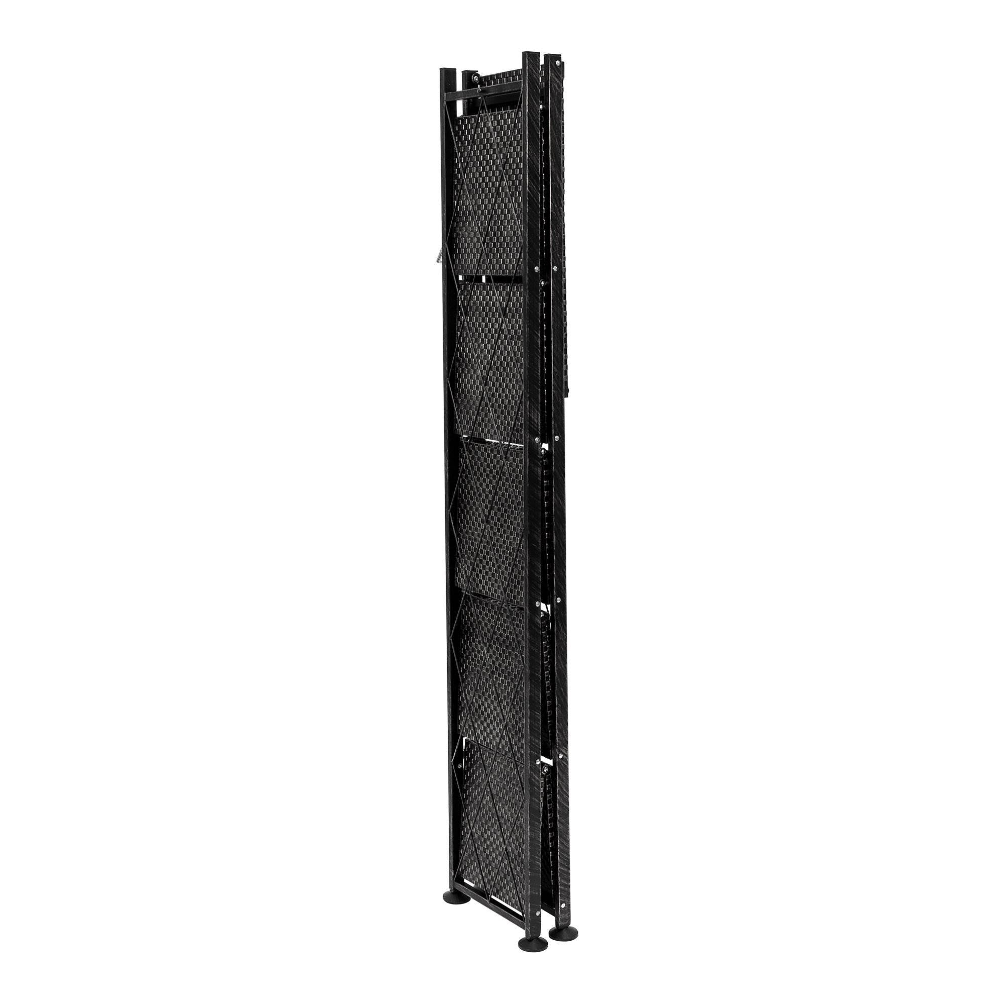 Origami 6 Tier Classic Steel Bookcase Organizer Storage Rack, Black (2 Pack) - 125949