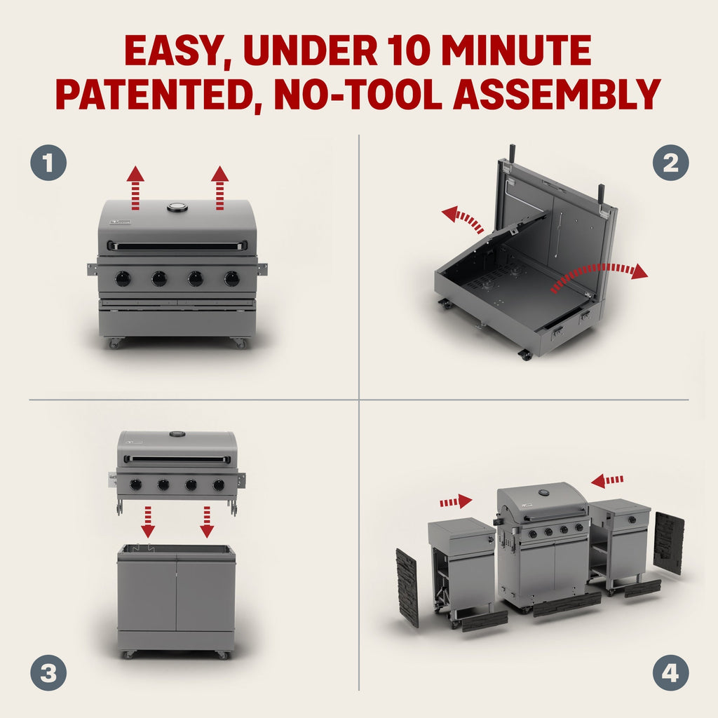 TYTUS Fresno 5-Burner LP/NG Convertible Grill in Gunmetal Gray - TDT-021-0101