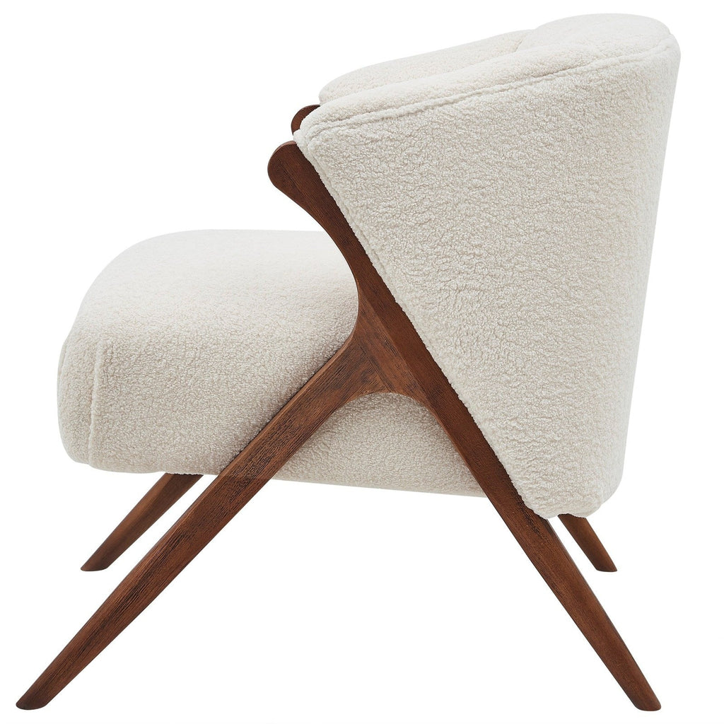 New Pacific Direct Florence Faux Shearling Fabric Accent Chair Brown Legs -  1250017-560
