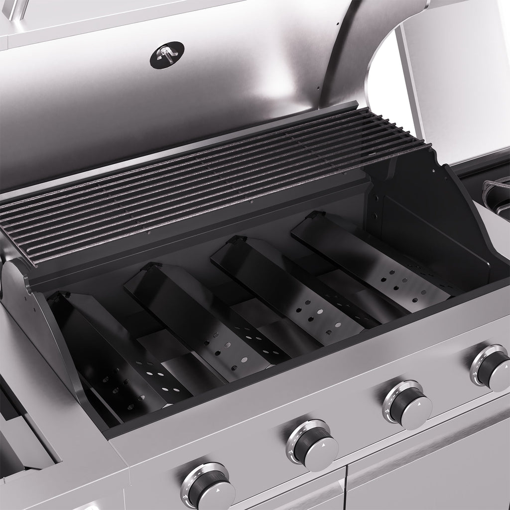 TYTUS Fresno 5-Burner LP/NG Convertible Grill in Stainless Steel + Shadow Stone - TDT-021-0702