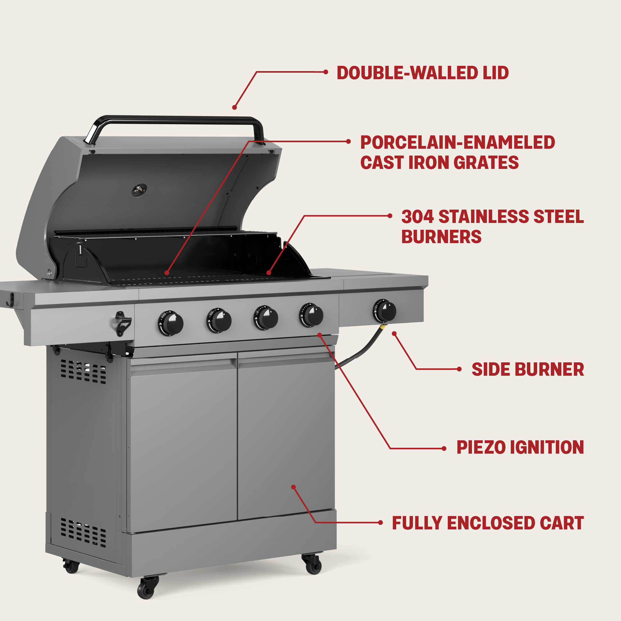 TYTUS Anaheim 4-Burner Gas Grill - TDT-011-GMOD