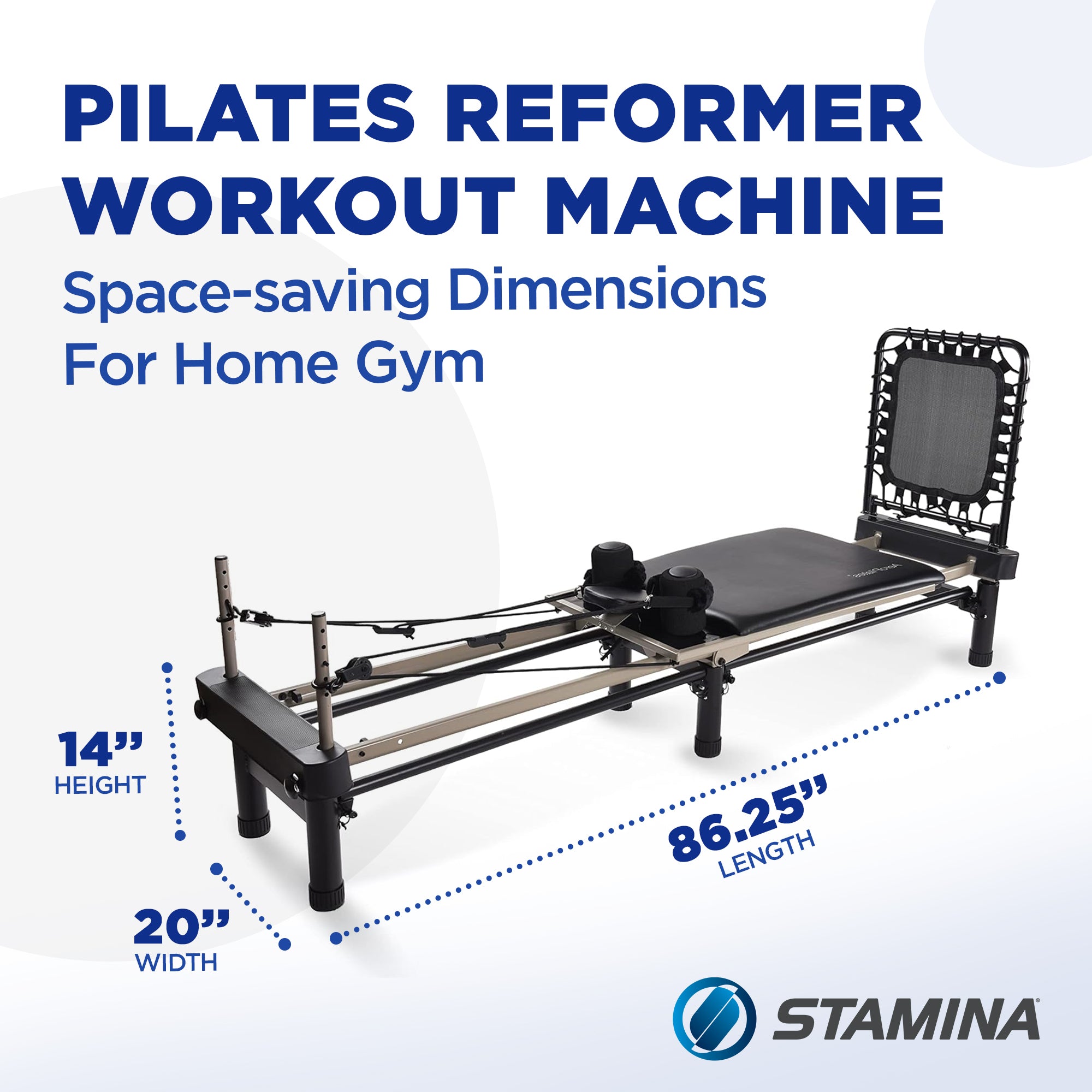 Stamina Products AeroPilates Premier Foldable Reformer Pilates Board Machine w/ Cardio Rebounder -164792