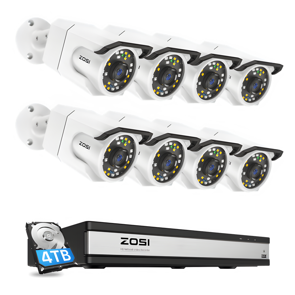 Zosi C105 4K 16 Channel PoE Security Camera System + 4TB Hard Drive - C105 4K 16