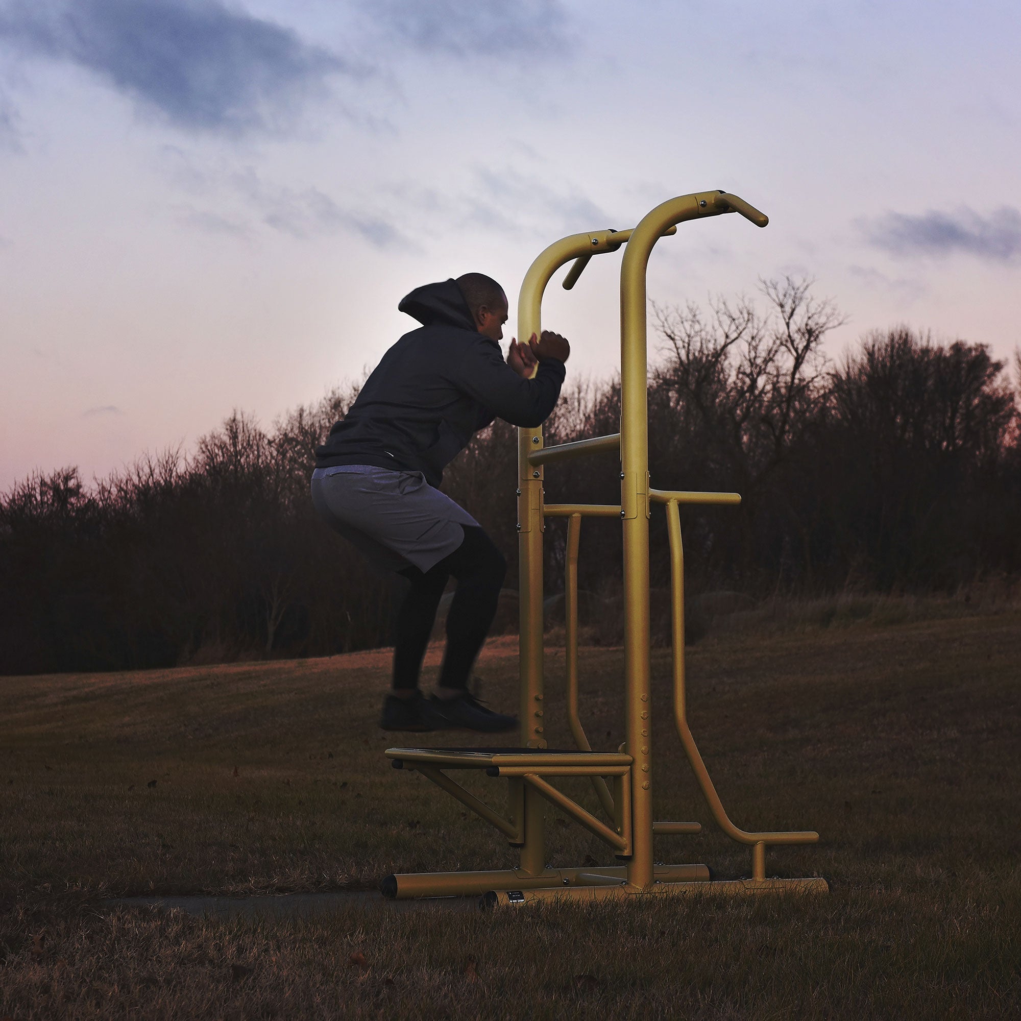 Stamina 65-1485 Weatherproof Steel Outdoor Fitness Power Tower Pro Station, Gold - 182235