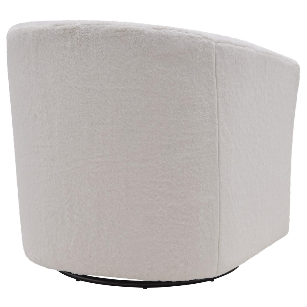 New Pacific Direct Hayden Faux Fur Fabric Swivel Chair  - 1900141-408
