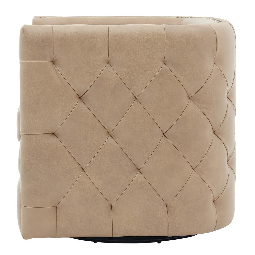 New Pacific Direct Leslie Top Grain Leather Swivel Tufted Chair  - 1900152-427