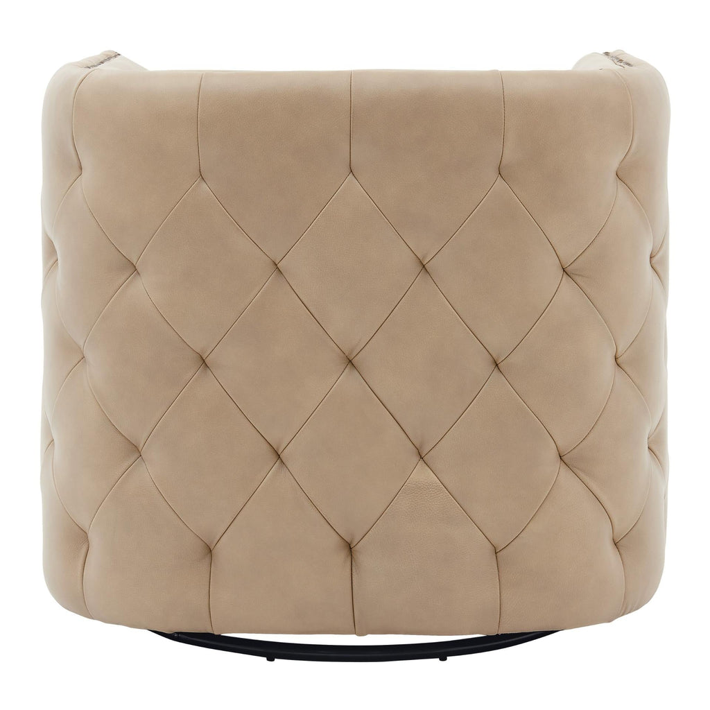 New Pacific Direct Leslie Top Grain Leather Swivel Tufted Chair  - 1900152-427