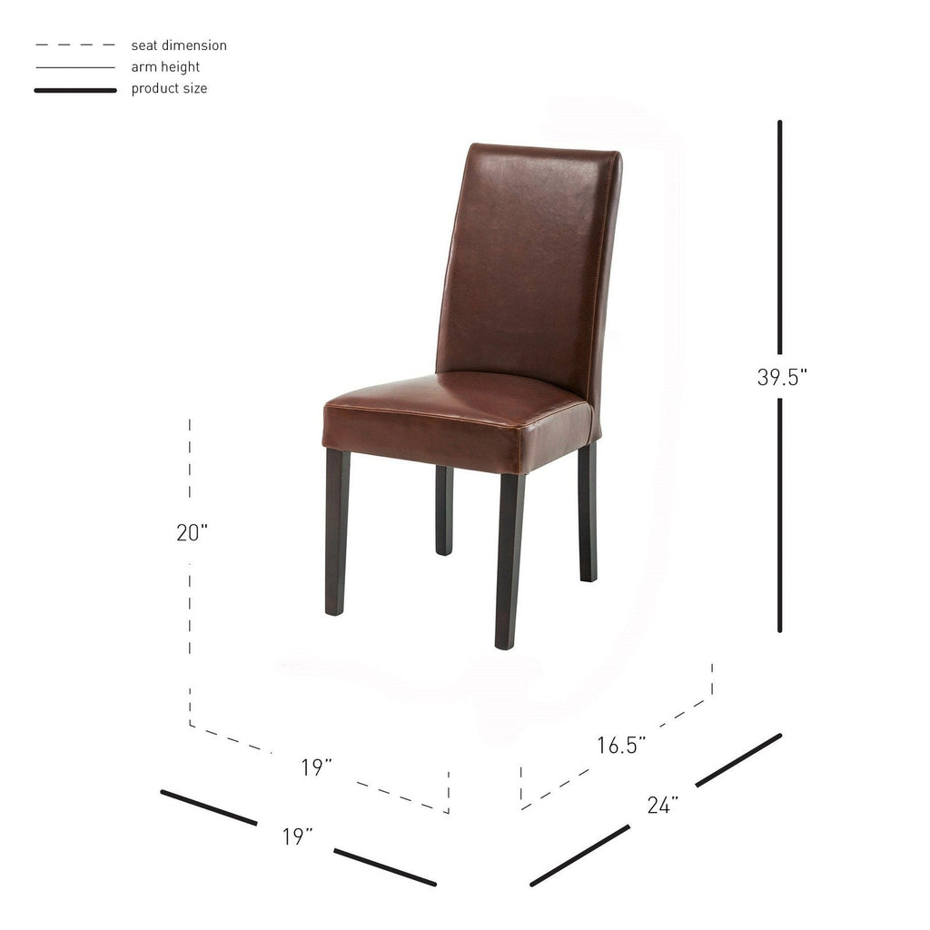 New Pacific Direct Hartford Bicast Leather Dining Chair, (Set of 2)  - 198140-33