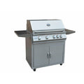KOKOMO Professional 4 Burner 32 Inch Cart Model BBQ Grill With Lights & Locking Casters - KO-BAK4BG-PRO+KO-BAK4BG-C