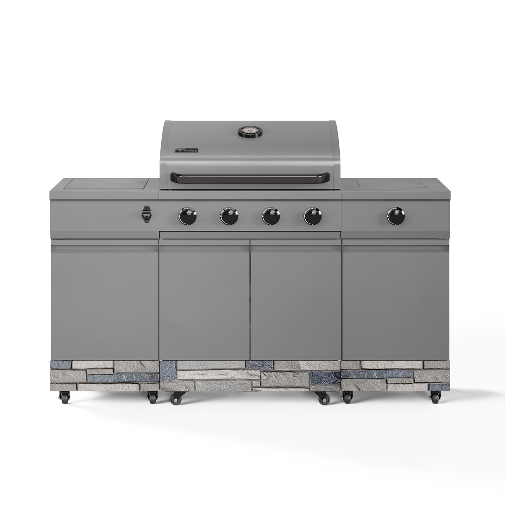 TYTUS Fresno 5-Burner LP/NG Convertible Grill in Gunmetal + Shadow Stone - TDT-021-0102