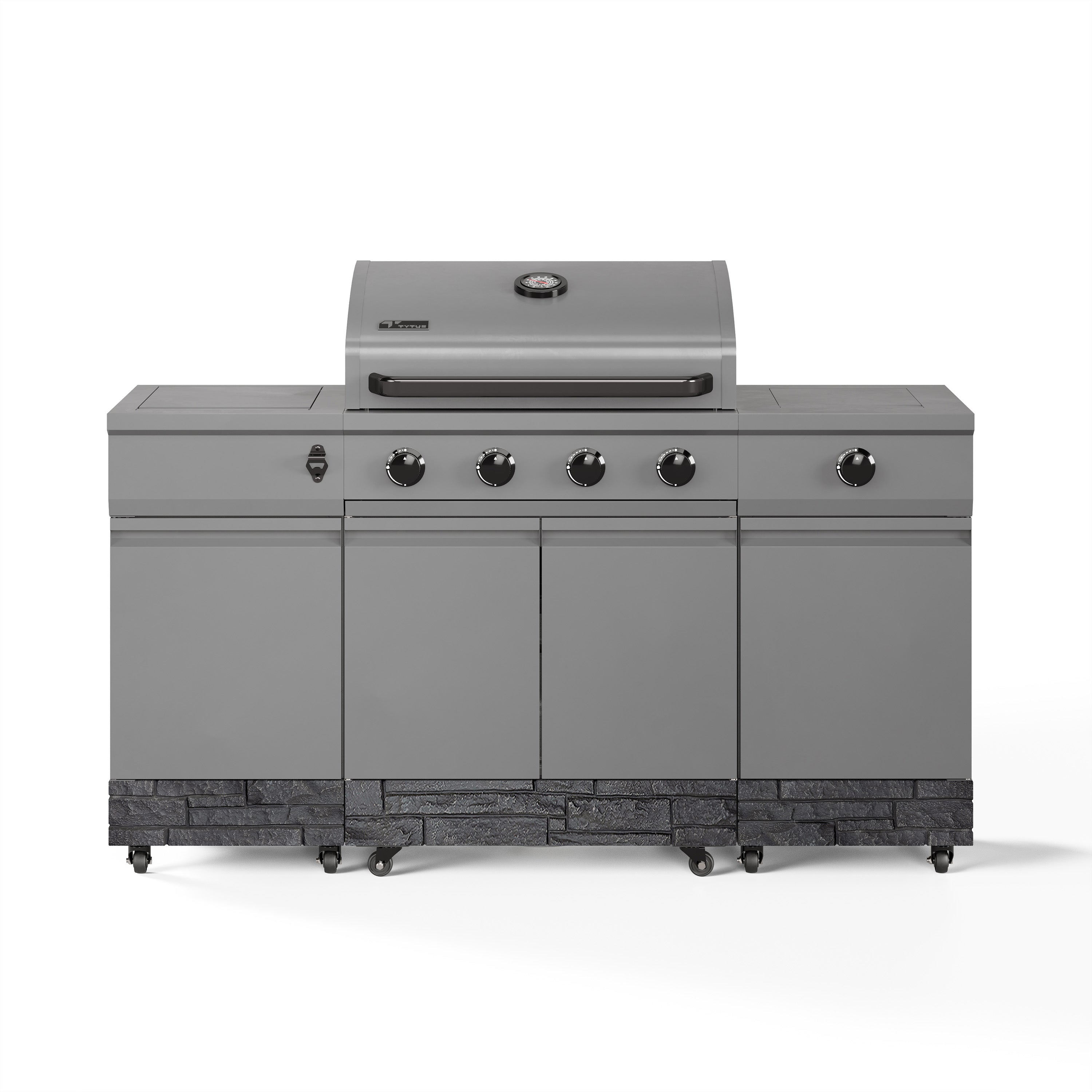 TYTUS Fresno 5-Burner LP/NG Convertible Grill in Gunmetal + Graphite Stone -  -TDT-021-0103