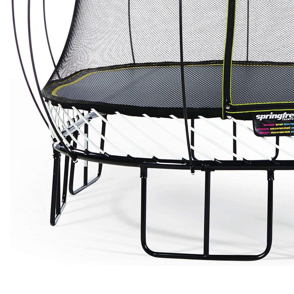 Springfree Outdoor Square 13 Foot Trampoline, Enclosure, Hoop Game, and Ladder - 215885