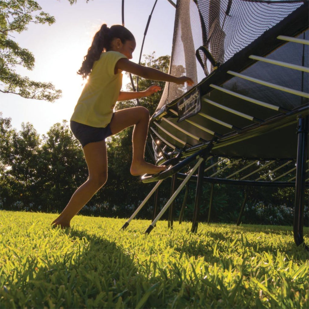 Springfree Outdoor Square 13 Foot Trampoline, Enclosure, Hoop Game, and Ladder - 215885