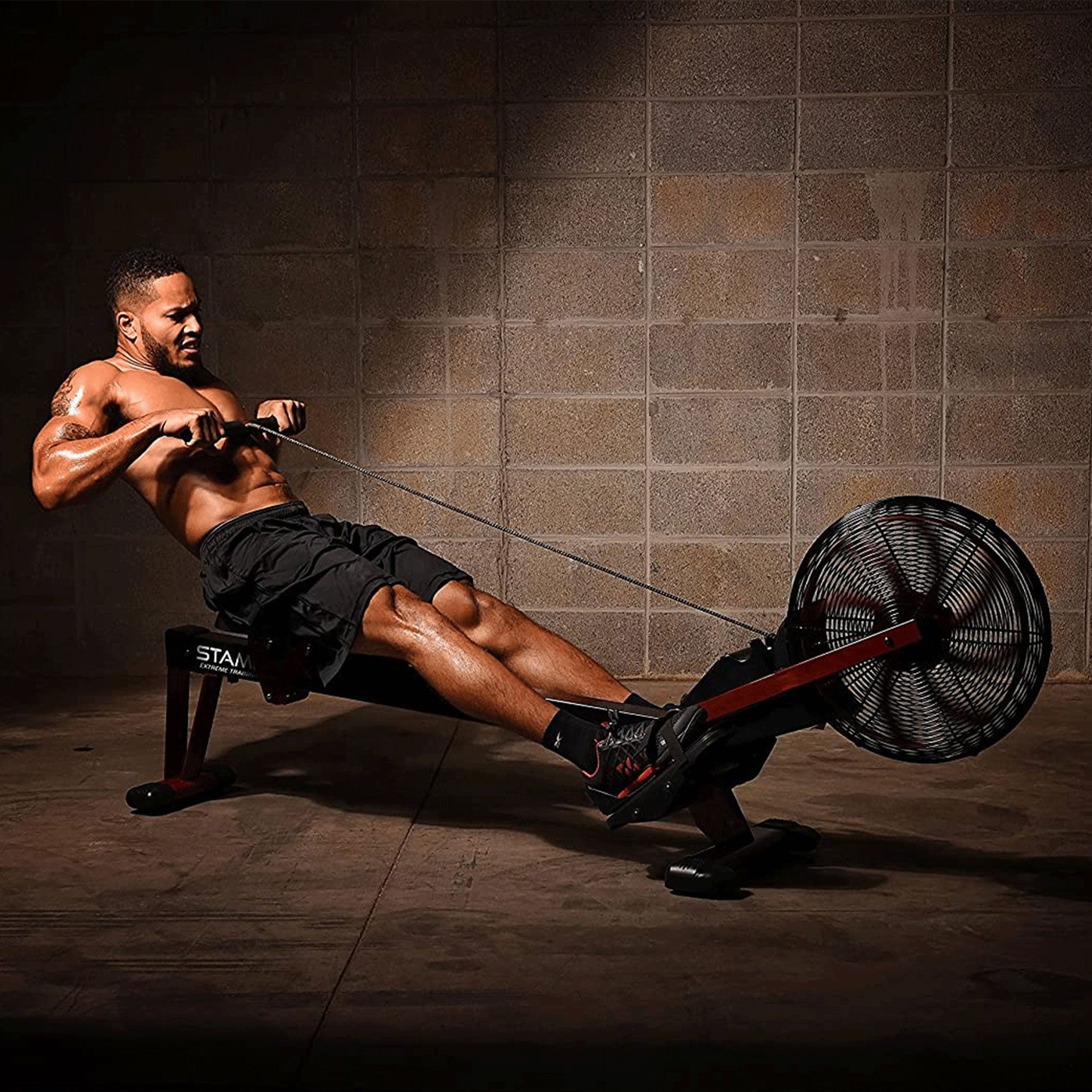 Stamina Cardio Exercise Foldable X Air Rower Rowing Machine w/ LCD Display, Red - 228547