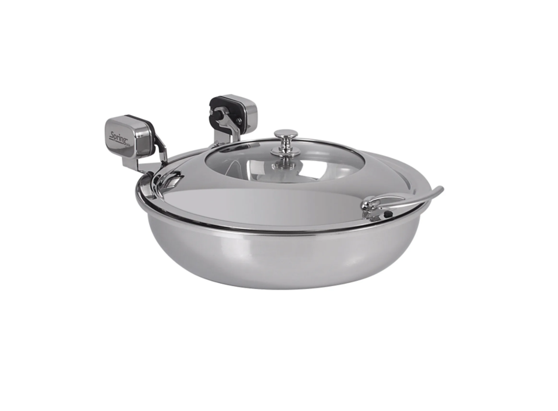 Spring USA 2472-6/36 Vision, Glass Top Buffet Server, 36cm, Sauteuse, Stainless Steel w/All Angle Axle, 15-1/4", 4 Quart - SP2472636