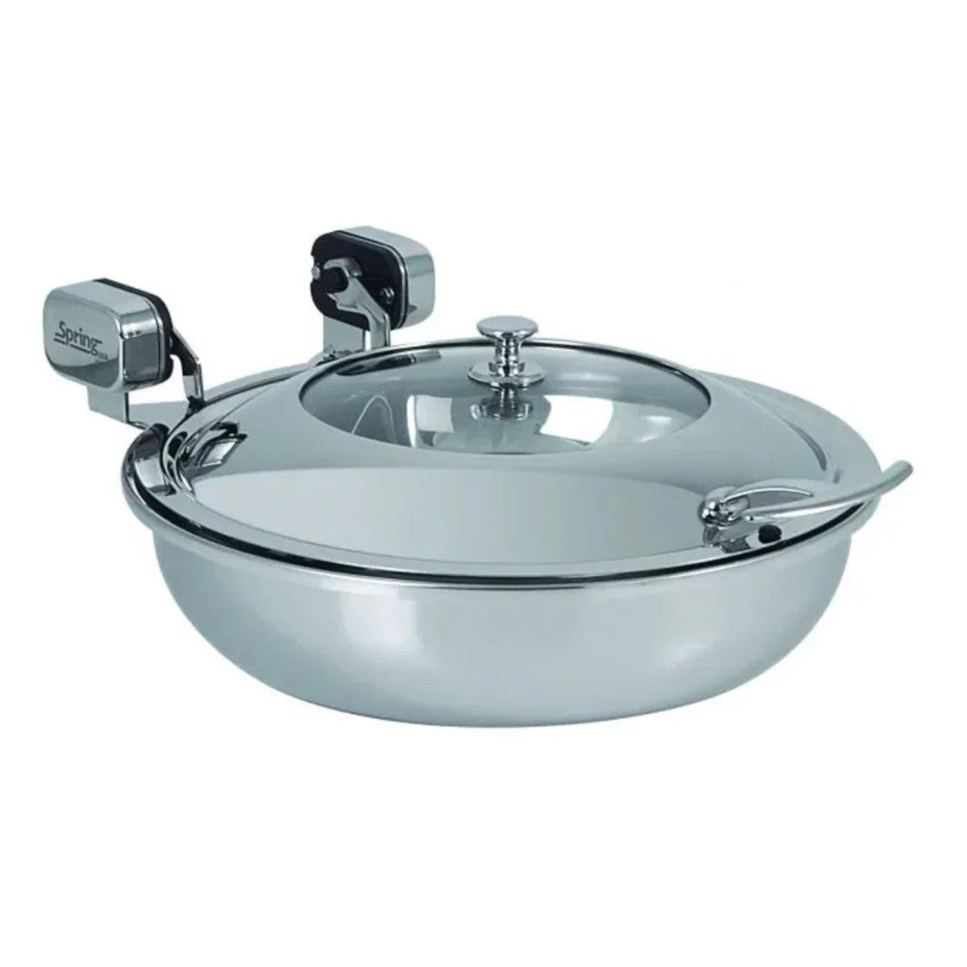 Spring USA 2472-6/36 Vision, Glass Top Buffet Server, 36cm, Sauteuse, Stainless Steel w/All Angle Axle, 15-1/4", 4 Quart - SP2472636