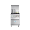 KOOLMORE 24 in. 4 Burner Commercial Natural Gas Range with Oven in Stainless-Steel  - KMCR24NG