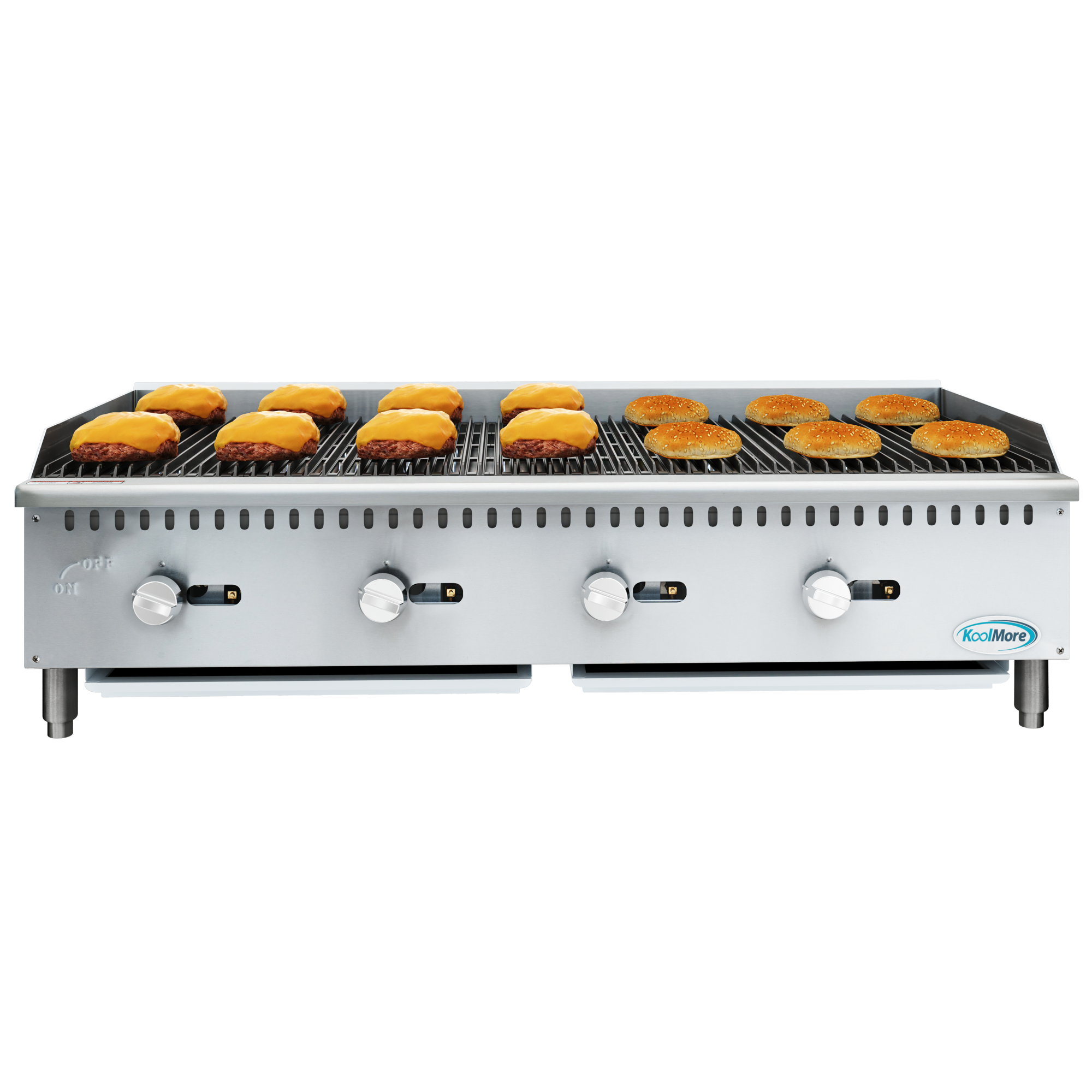 KOOLMORE 36 in. Commercial 3-Burner Natural Gas Charbroiler with 90,000 BTU in Stainless-Steel - KMGCB336M