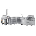 KOOLMORE KoolMore Outdoor Kitchen Series Modular Kitchen with a Dual Fuel Pizza Oven, 3 Drawer Cabinet, Corner Cabinet, Sink, Side Burner, 30 in. BBQ Grill and Cabinet in Stainless-Steel - KMOKSKITCONFIG111
