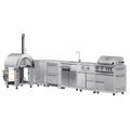 KOOLMORE KoolMore Outdoor Kitchen Series Modular Kitchen with a Dual Fuel Pizza Oven, Corner Cabinet, Refrigerator and Cabinet, Sink, Side Burner and 30 in. BBQ Grill with Cabinet in Stainless-Steel - KMOKSKITCONFIG113