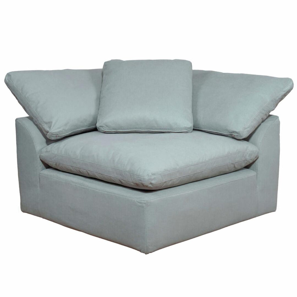 Sunset Trading Cloud Puff 3 Piece 88" Wide Slipcovered Modular Sectional Small L Shaped Sofa - SU-1458-43-3C