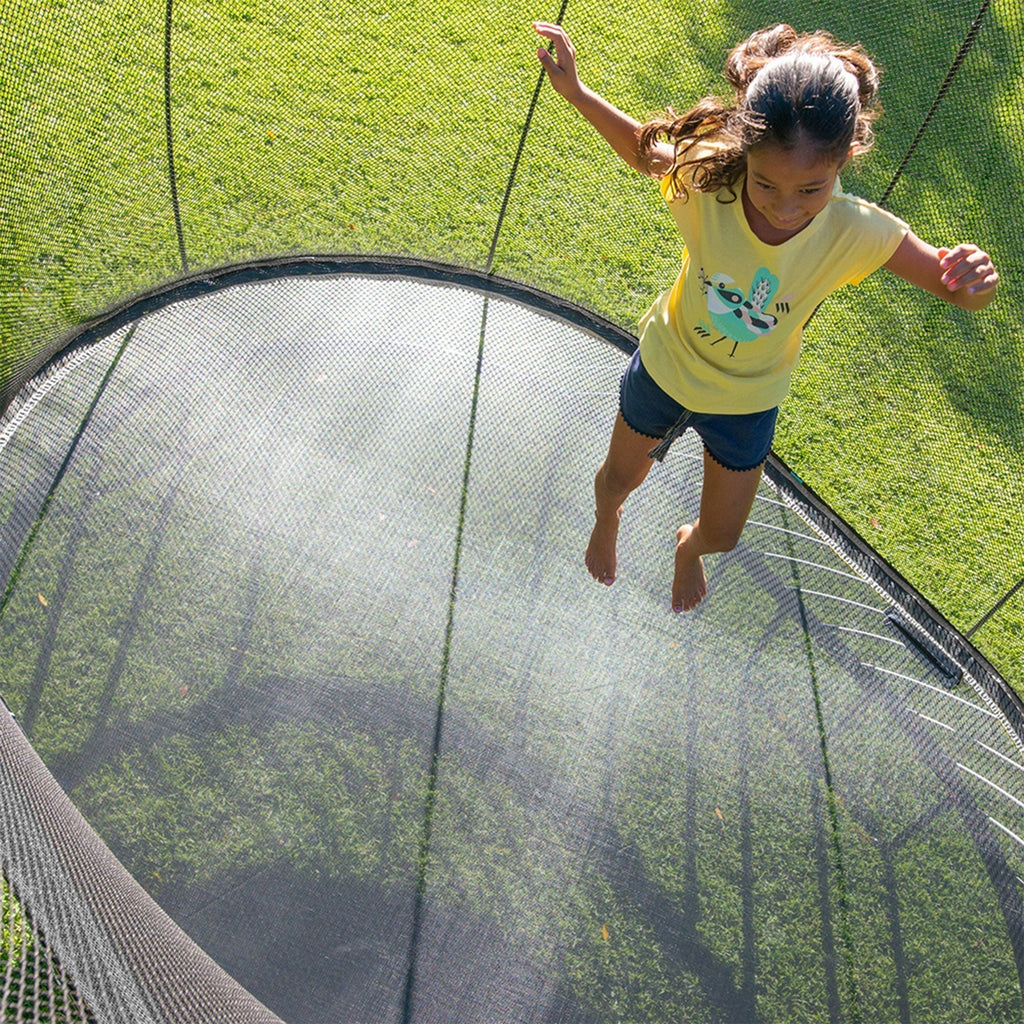 Springfree Trampoline Kids Oval 8 x 11 Ft Trampoline & FlexrHoop Basketball Game - 299720