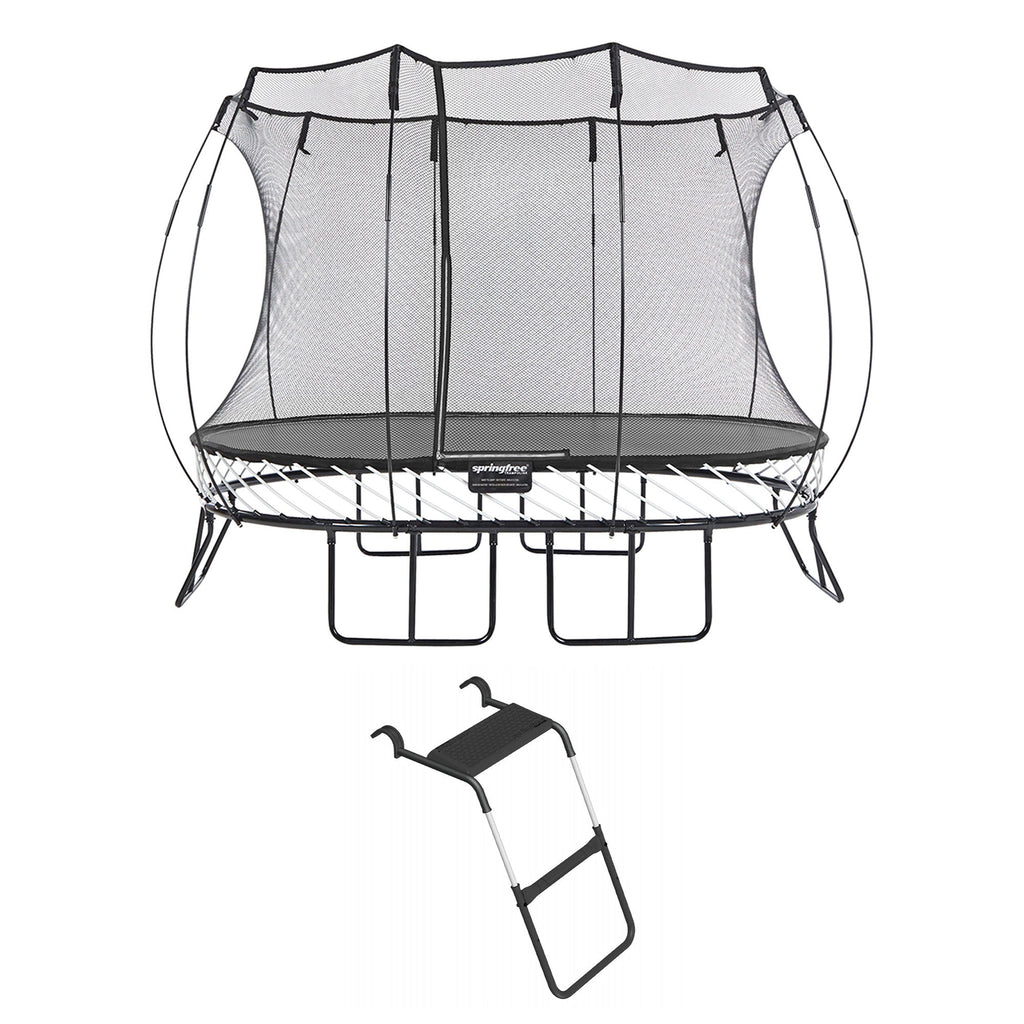 Springfree Trampoline Kids Oval 8 x 11Ft Trampoline & FlexrStep V2 Safety Ladder - 299723