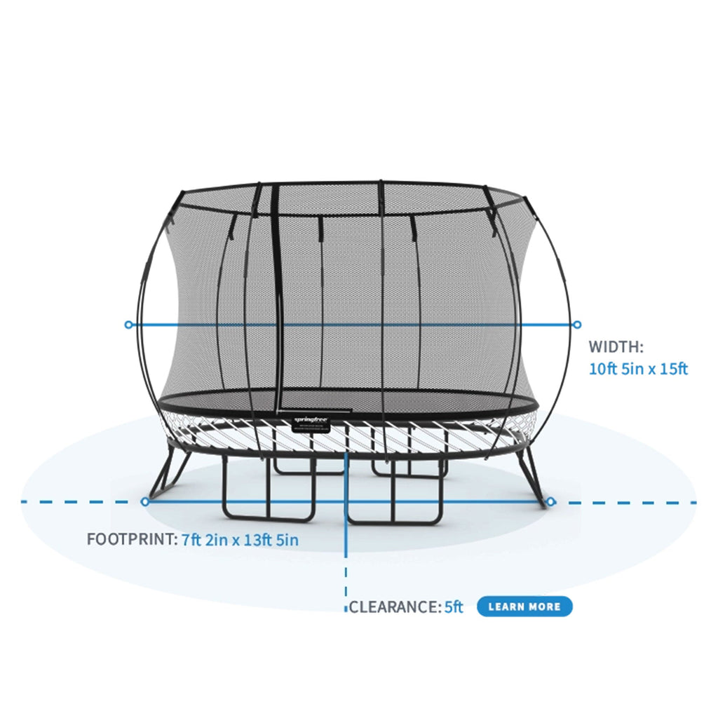 Springfree Trampoline Kids Oval 8 x 13Ft Trampoline & FlexrStep V2 Safety Ladder - 299727