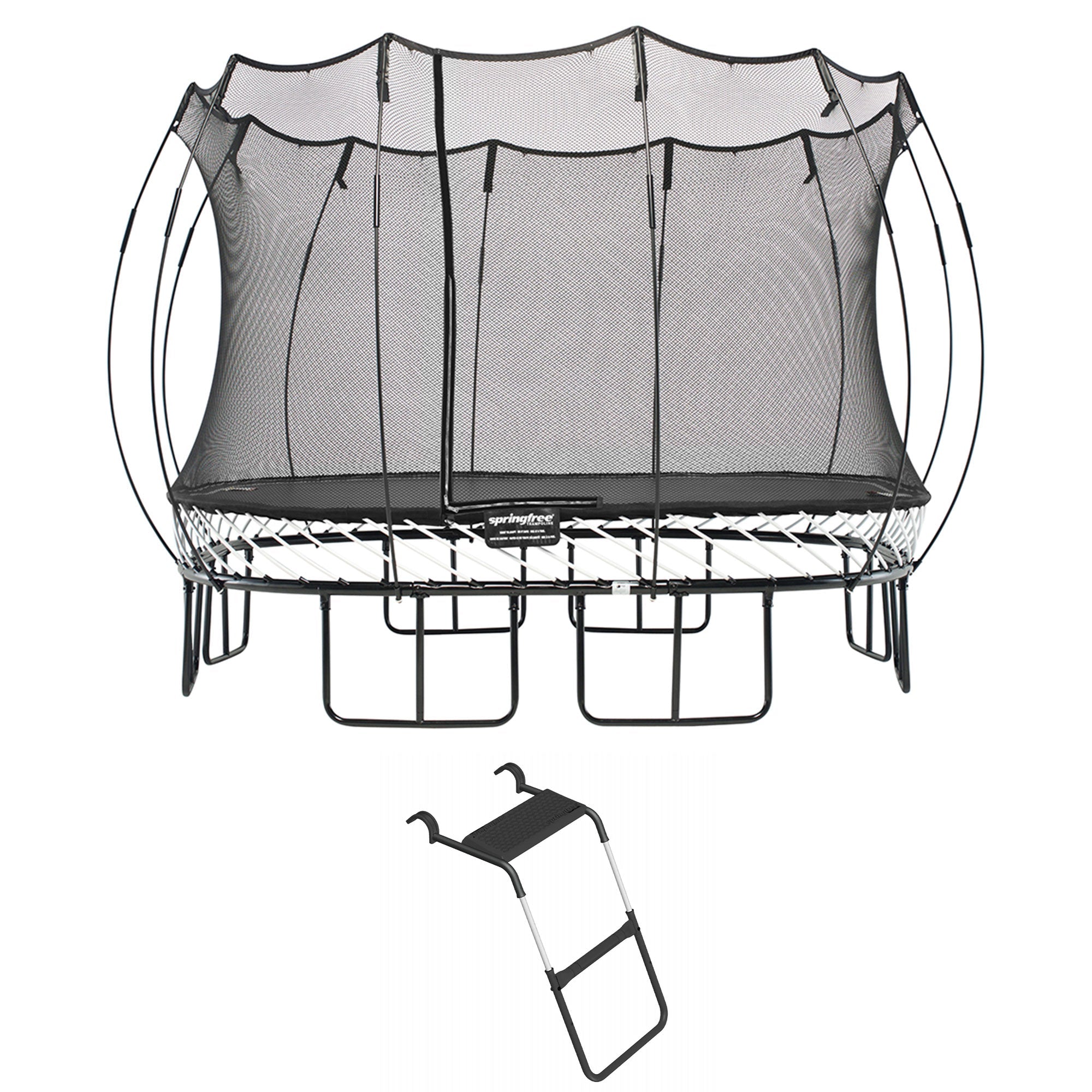Springfree Trampoline Kids Square 11 Ft Trampoline & FlexrStep V2 Safety Ladder - 299775