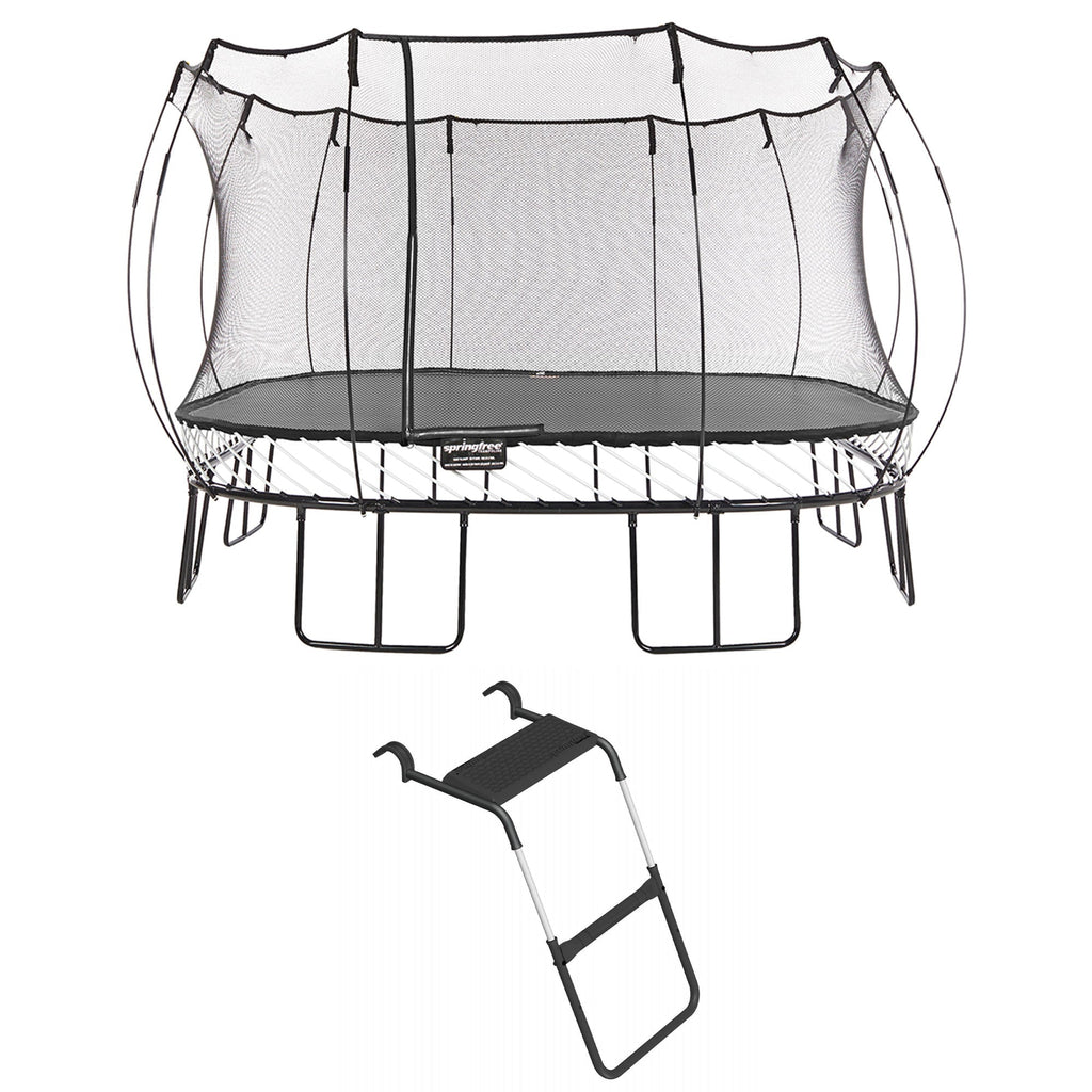 Springfree Trampoline Kids Square 13 Ft Trampoline & FlexrStep V2 Safety Ladder - 299875