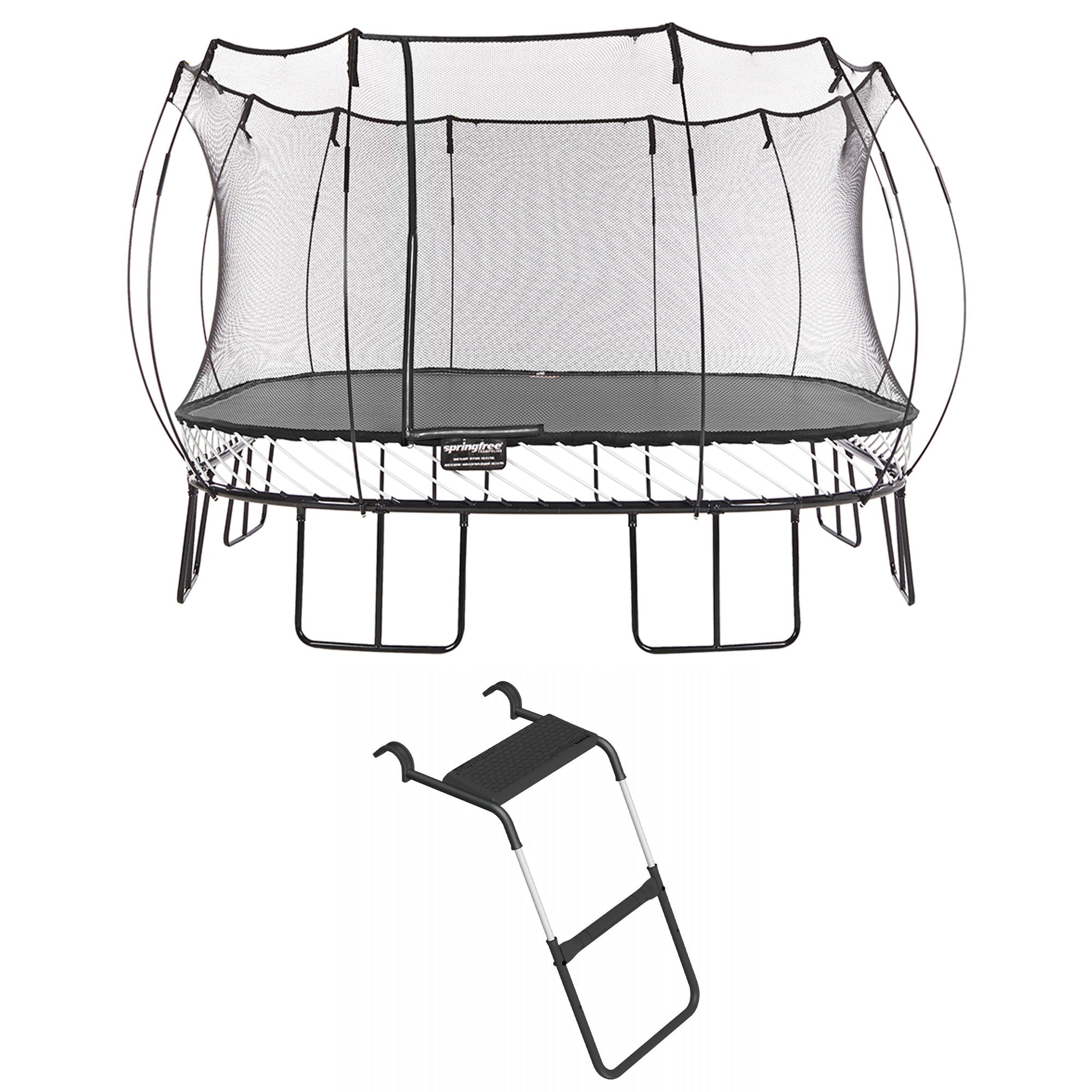 Springfree Trampoline Kids Square 13 Ft Trampoline & FlexrStep V2 Safety Ladder - 299875