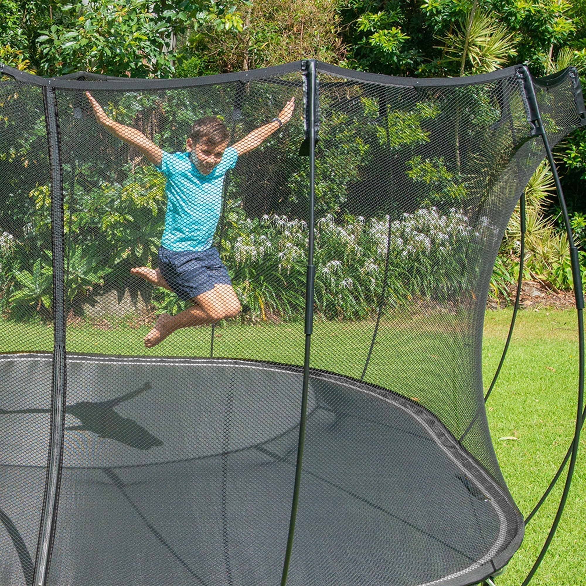 Springfree Trampoline Kids Square 13 Ft Trampoline & FlexrStep V2 Safety Ladder - 299875