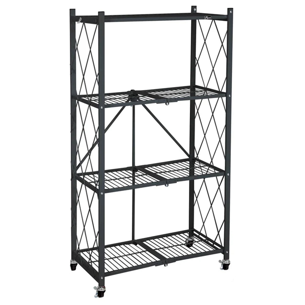 Origami 4 Pack 4 Tier Folding Garage Shelves Heavy Duty Shelving with Wheels - 415228