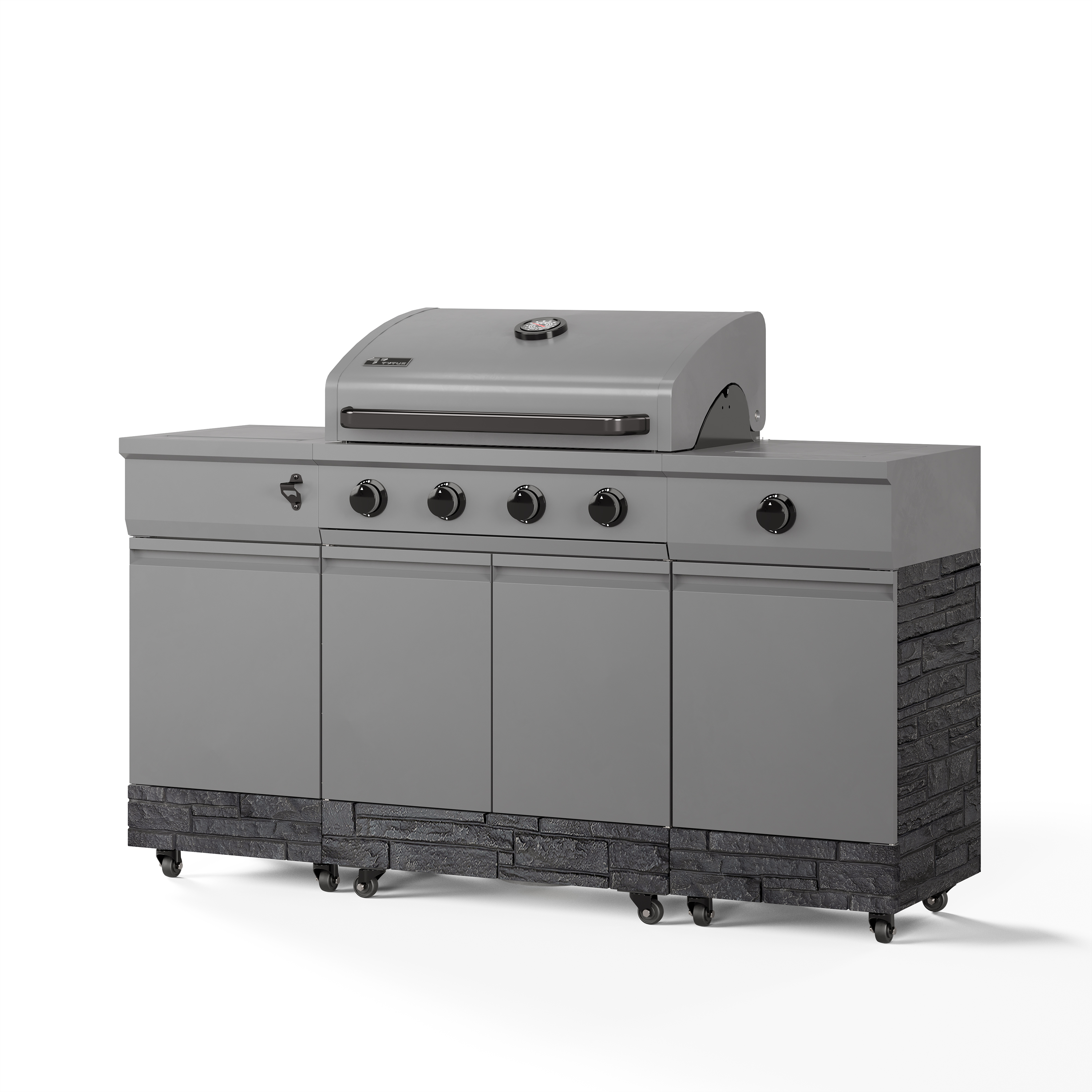 TYTUS Fresno 5-Burner LP/NG Convertible Grill in Gunmetal + Graphite Stone -  -TDT-021-0103