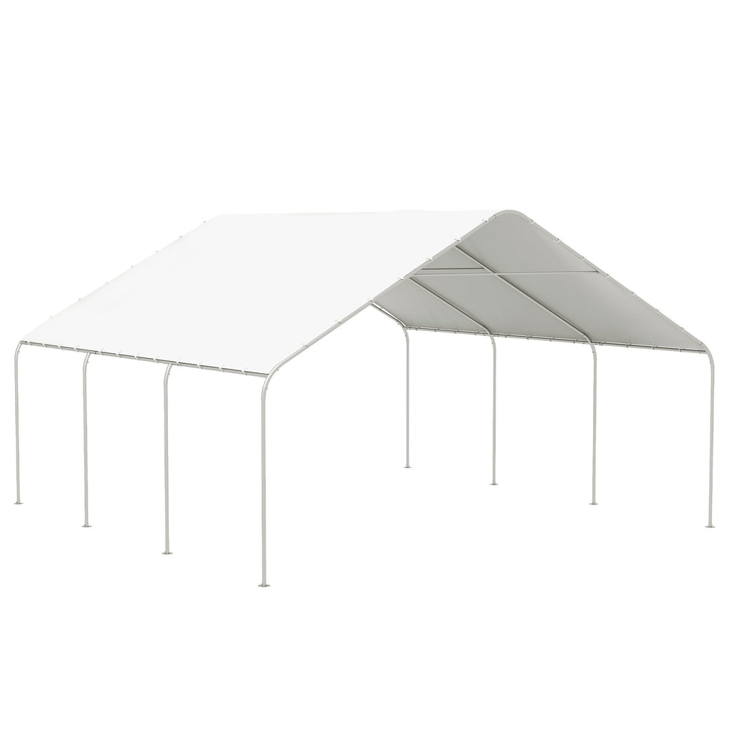 Outsunny 19' x 19.5' Carport, Portable Garage, Anti-UV Cover, Car, Truck, Boat, Catering, Wedding - 84C-524V00WT