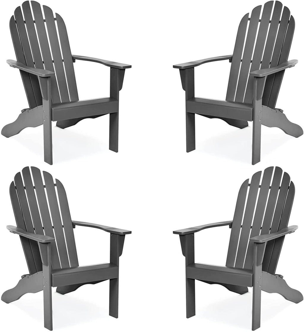 Tangkula Adirondack Chair,  for Patio Deck Lawn Backyard, Garden Adirondack Furniture - 4*OP70302GR