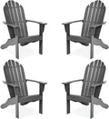 Tangkula Adirondack Chair,  for Patio Deck Lawn Backyard, Garden Adirondack Furniture - 4*OP70302GR