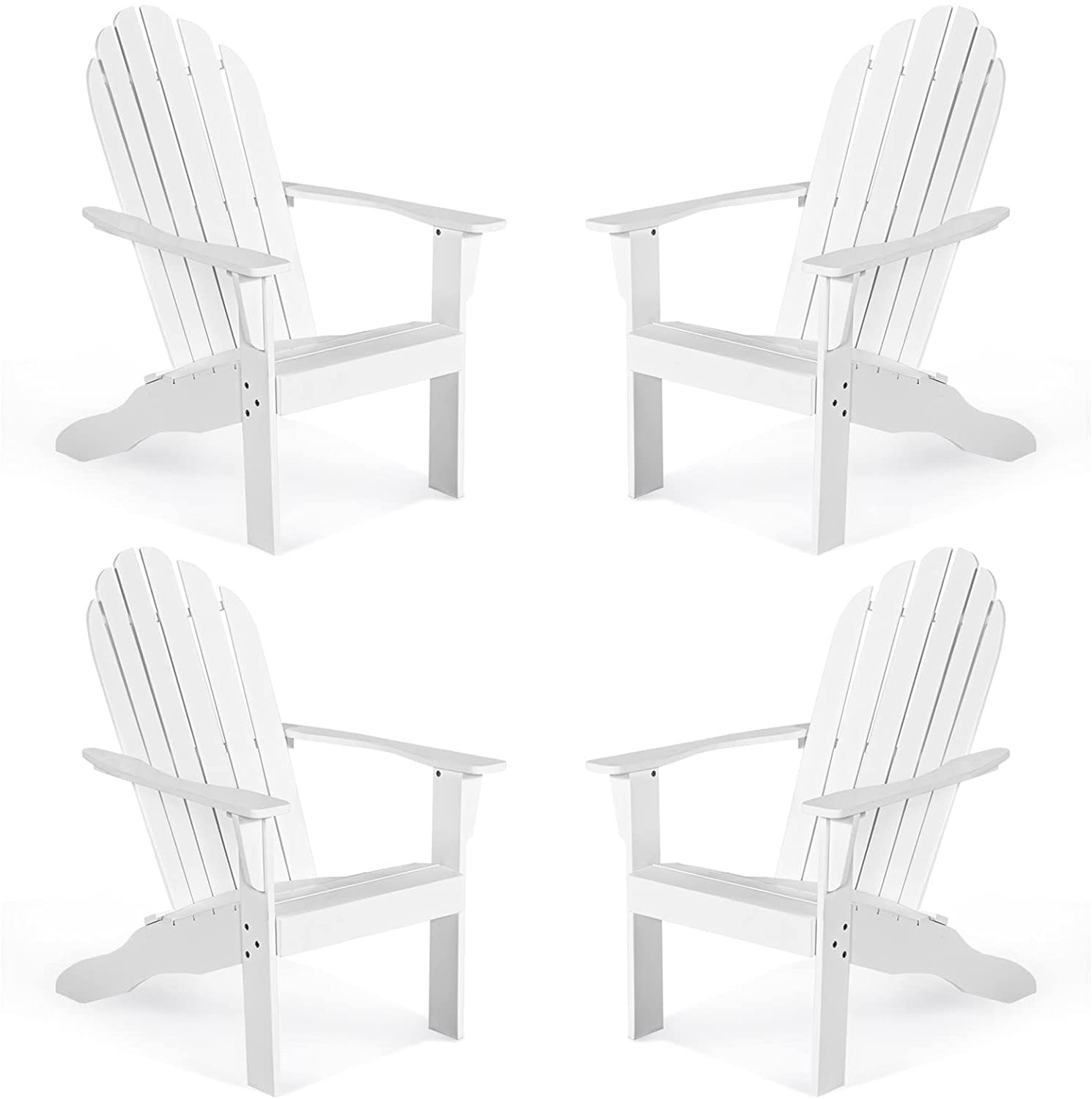 Tangkula Adirondack Chair,  for Patio Deck Lawn Backyard, Garden Adirondack Furniture - 4*OP70302GR