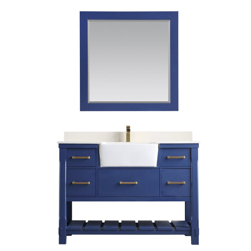Altair Designs 48" single vanity with top - 537048-WH-AW-NM