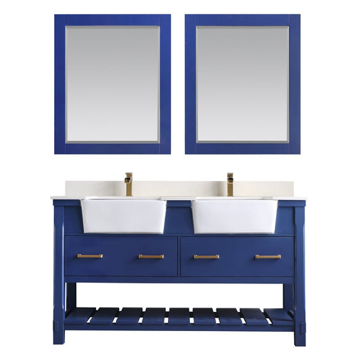 Altair Designs 60" double vanity with top - 537060-WH-AW-NM