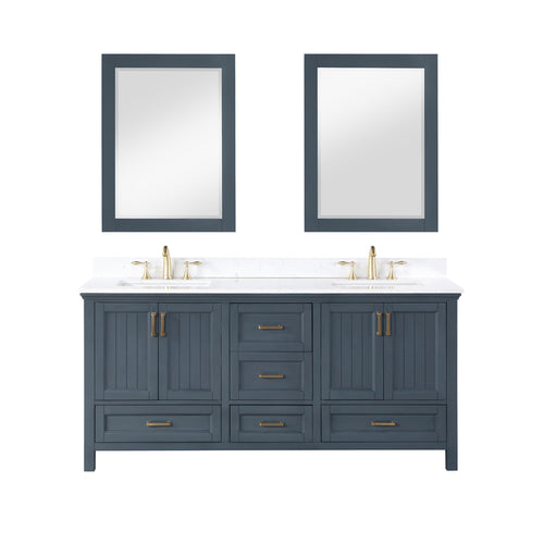 Altair Designs Isla 72" double vanity with top - 538072-CB-AW-NM