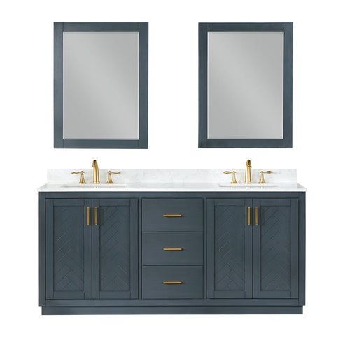 Altair Designs Gazsi 72" double vanity with top - 543072-BN-GW-NM