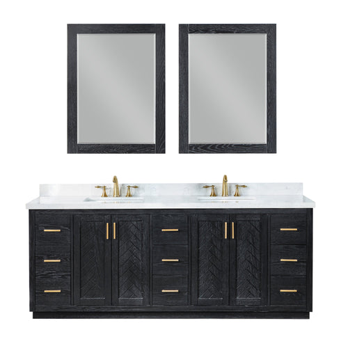 Altair Designs Gazsi 84" double vanity with top - 543084-BO-GW-NM
