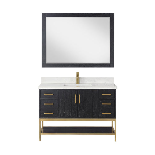 Altair Designs 48" single vanity with top - 546048-WO-GW-NM