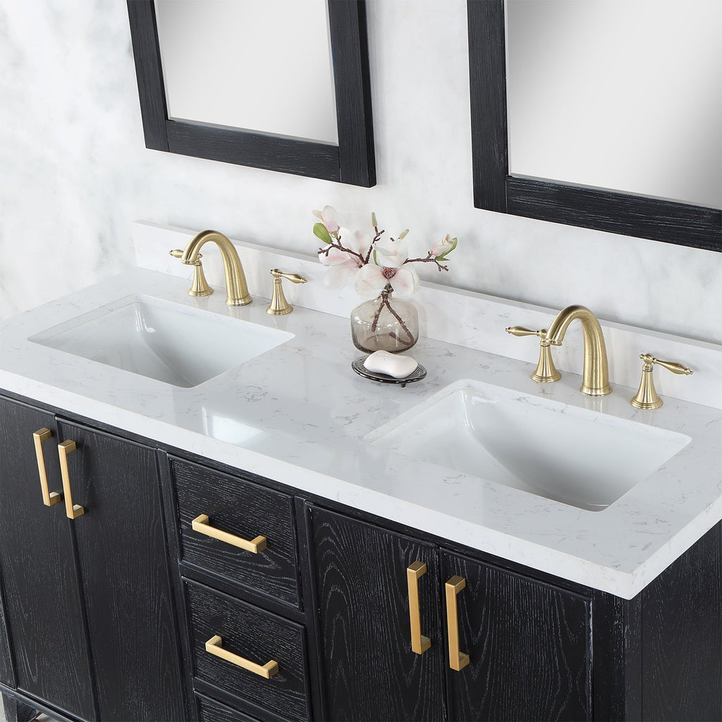Altair Designs 60" double vanity with top - 549060-BO-AW-NM