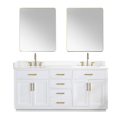 Altair Designs 72" double vanity with top - 557072-WH-GW-NM